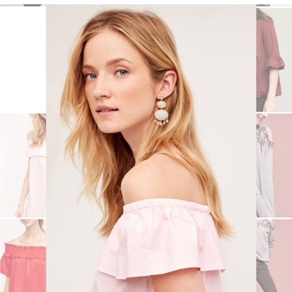 Anthropologie HD in Paris Pink Off the Shoulder Cotton Mini Dress PS - Picture 3 of 10